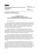 Decisión Nº 3/07 relativa a cuestiones relevantes para el Foro de Cooperación en materia de Seguridad