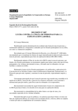 Decisión Nº 8/07 relativa a la lucha contra la trata de personas para la explotación laboral