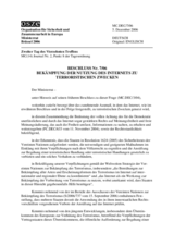 Beschluss Nr. 7/06 über die Bekämpfung der Nutzung des Internets zu terroristischen Zwecken