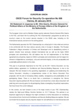 Statement by the Dutch EU Presidency in response to the opening statement by Mr. Wim Geerts, Director-General for Political Affairs of the Ministry of Foreign Affairs of the Netherlands