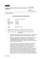 Journal der 1086. Plenarsitzung des Ständigen Rates 