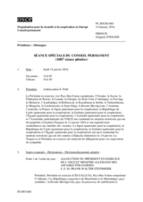 Journal de la 1085ème séance spéciale du Conseil permanent