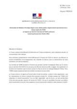 Déclaration de Madame Véronique Roger-Lacan, Ambassadrice, Représentante permanente de la France auprès de l’OSCE en réponse au chef de la mission de l’OSCE au Kosovo