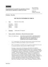Journal de la 810ème séance plénière du Forum