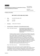 Giornale della 808a Seduta plenaria del Foro di cooperazione per la sicurezza