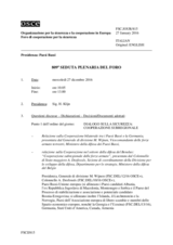 Giornale della 809a Seduta plenaria del Foro di cooperazione per la sicurezza