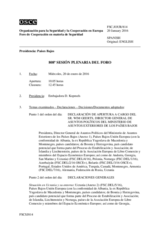 Diario de la 808ª Sesión plenaria del Foro de Cooperación en materia de Seguridad