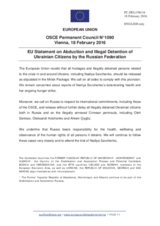 Statement by the Dutch EU Presidency on the abduction and illegal detention of Ukrainian citizens by the Russian Federation