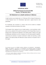 Statement by the Dutch EU Presidency on the death penalty in Belarus