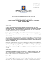 Statement by the Delegation of Norway in response to the by H.E. Ms. Tinatin Khidasheli, Minister of Defence of Georgia