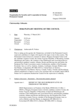 Journal of the 854th Plenary Meeting of the Permanent Council