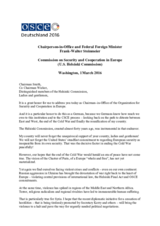 Speech by OSCE Chairperson-in-Office and Federal Foreign Minister Frank-Walter Steinmeier