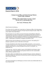 Speech by OSCE Chairperson-in-Office and Federal Foreign Minister Frank-Walter Steinmeier