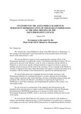 Statement by the Delegation of the Russian Federation in response to the report by the Head of the OSCE Mission to Montenegro, Ambassador Janina Hrebickova
