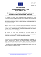 Statement by the Dutch EU Presidency on the abduction and illegal detention of Ukrainian citizens by the Russian Federation