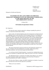 Statement by the Delegation of the Russian Federation on the freedom of the media in Turkey