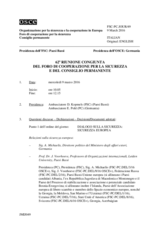 Giornale della 62a Riunione congiunta del Foro di cooperazione per la sicurezza e del Consiglio permanente