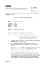 Journal de la 813ème séance plénière du Forum