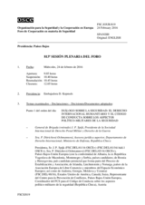 Diario de la 813ª Sesión plenaria del Foro de Cooperación en materia de Seguridad
