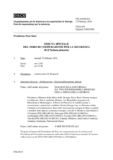 Giornale della 812a Seduta speciale del Foro di cooperazione per la sicurezza