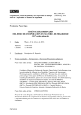 Diario de la 812ª Sesión extraordinaria del Foro de Cooperación en materia de Seguridad  