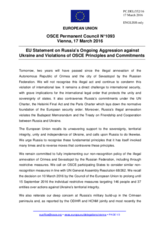 Statement by the Dutch EU Presidency on the second anniversary of the illegal occupation of Crimea by the Russian Federation and its ongoing aggression against Ukraine