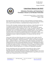 Statement by the Delegation of the United States of America on the abduction and illegal detention of Ukrainian citizens by the Russian Federation