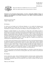 Statement by the Delegation of Latvia in response to the statement by the Delegation of the Russian Federation on the violations of the rights of journalists in Latvia and Lithuania