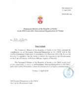 Response by the Delegation of Serbia to the Questionnaire on the Code of Conduct on Politico-Military Aspects of Security