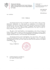 Response by the Delegation of the Czech Republic to the Questionnaire on the Code of Conduct on Politico-Military Aspects of Security