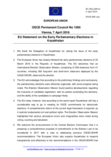 Statement by the Dutch EU Presidency on the parliamentary elections in Kazakhstan, held on 20 March 2016