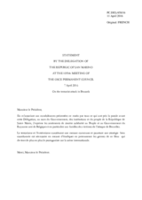 Statement by the Delegation of San Marino on the terrorist attacks in Istanbul, Turkey, on 19 March, and in Brussels on 22 March 2016