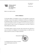 Response by the Delegation of Austria to the Questionnaire on the Code of Conduct on Politico-Military Aspects of Security
