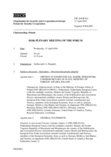 Journal of the 815th Plenary Meeting of the Forum for Security Co-operation