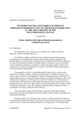 Statement by the Delegation of the Russian Federation on the violations of the rights of journalists in Latvia and Lithuania