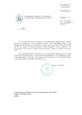 Response by the Delegation of Romania to the Questionnaire on the Code of Conduct on Politico-Military Aspects of Security