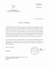 Response by the Delegation of Slovakia to the Questionnaire on the Code of Conduct on Politico-Military Aspects of Security