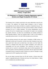 Statement by the Dutch EU Presidency on the Russia’s ongoing aggression against Ukraine and illegal occupation of Crimea