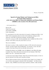 Speech by OSCE Chairperson-in-Office and Federal Foreign Minister Steinmeier