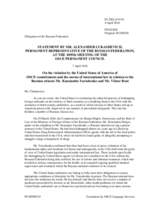 Statement by the Delegation of the Russian Federation on the violations by the United States of America of its OSCE commitments and international humanitarian law with regard to the Russian citizens Mr. K. Yaroschenko and Mr. V. Bout
