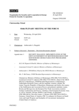 Journal of the 816th Plenary Meeting of the Forum for Security Co-operation