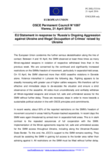 Statement by the Dutch EU Presidency on the Russia’s ongoing aggression against Ukraine and illegal occupation of Crimea