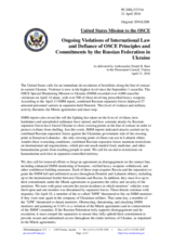 Statement by the Delegation of the United States of America on the Russia’s ongoing aggression against Ukraine and illegal occupation of Crimea