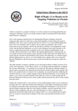 First statement by the Delegation of the United States of America in response to the statement by the Delegation of the Russian Federation on the situation in Ukraine and the need to implement the Minsk agreements