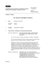 Journal de la 817ème séance plénière du Forum