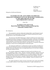 Statement by the Delegation of the Russian Federation in response to the report by the Head of the OSCE Mission to Bosnia and Herzegovina, Ambassador Jonathan Moore