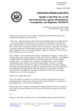Statement by the Delegation of the United States of America in response to the statement by the Delegation of the Holy See on the International Day against Homophobia, Transphobia and Biphobia (IDAHOT), to be observed on 17 May