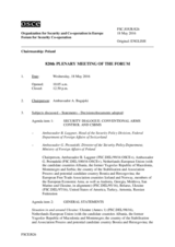 Journal of the 820th Plenary Meeting of the Forum for Security Co-operation