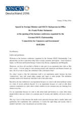 Speech by OSCE Chairperson-in-Office and Federal Foreign Minister Steinmeier