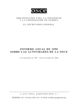OSCE Annual Report 1998 (es)